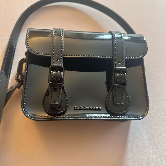 Dr Martens Black Patent Leather Crossbody Bags - Picture 4 of 4